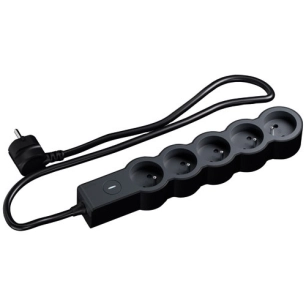 multiprise fb 5x2pt standard interrupteur 15m 1mm2 noir - legrand