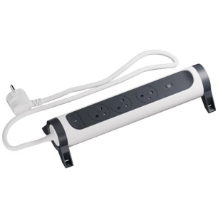 multiprise fb 3x2pt premium usb cc 15m 1mm2 blanc/noir - legrand