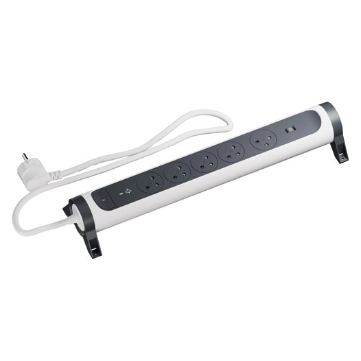 multiprise fb 5x2pt premium parafoudre usb cc15 m 1mm2 b - legrand