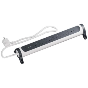 multiprise fb 5x2pt premium parafoudre usb cc15 m 1mm2 b - legrand