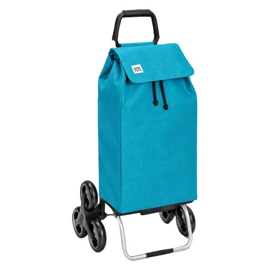poussette 6 roues carlux uni turquoise - 55 l - sidebag sn