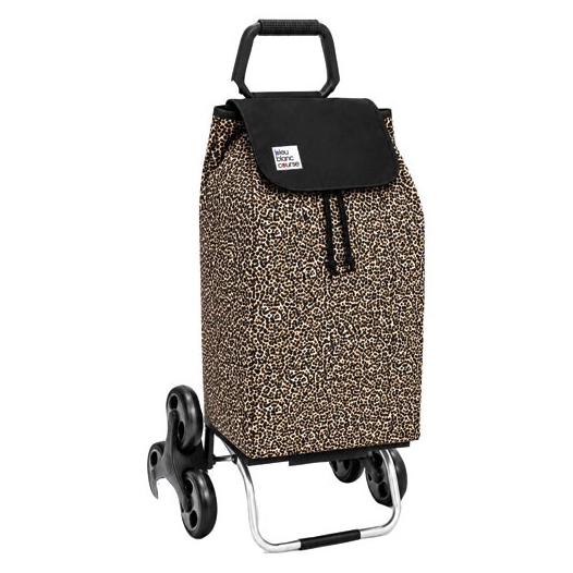 poussette 6 roues carlux imprimã© lã©opard foncã© - 55 l - sidebag sn