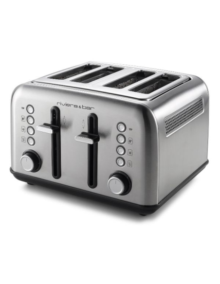 grille-pain - 4 fentes - 1 800 w - 7 niveaux de dorage - inox brossã© - arb - riviera bar