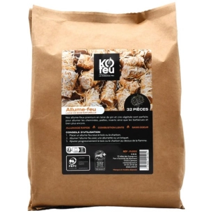 kofeu allume-feu laine de bois 32 piã¨ces - sarl vnm