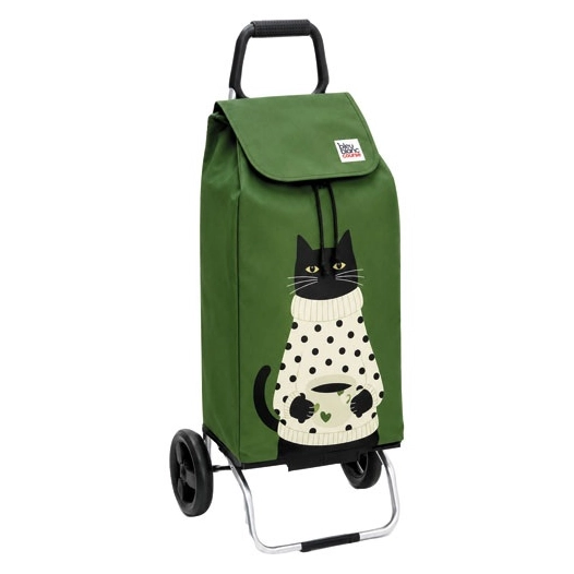 poussette 2 roues carlux rouge imprimã© chat - 55 l - sidebag sn