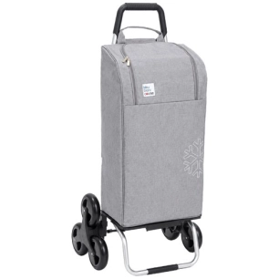 poussette 6 roues carlux isotherme uni gris - 55l - sidebag sn
