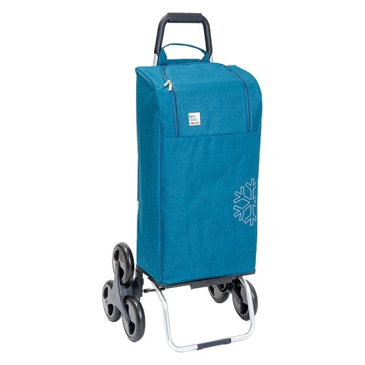 poussette 6 roues carlux isotherme uni bleu - 55l - sidebag sn