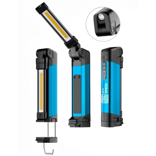 lampe torche led professionnelle de travail lp-5 rechargeable, 5 w, 400 lm 2600 mah, 40 x 30 x 158 mm