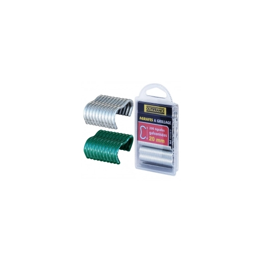 Agrafes à Grillage Galvanisées 20mm, Lot de 200 - OUTIFRANCE