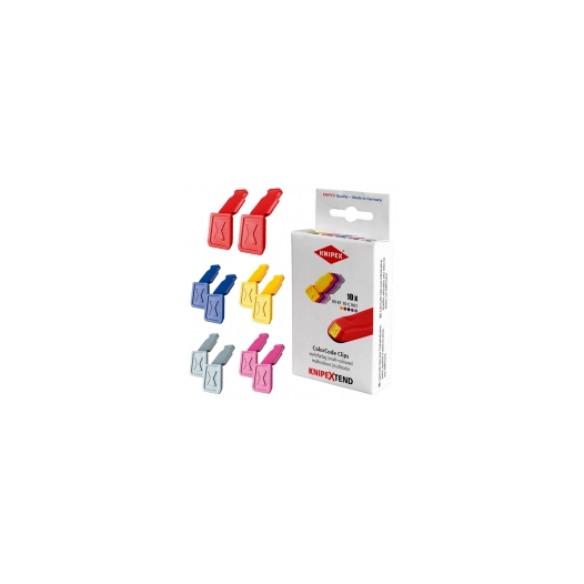 clips knipextend - code couleur réf. 00.61.10cv01caractéristiques jeu de 5 paires de clips couleurdimensions poids 