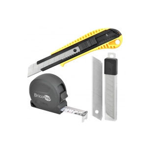 pack 3 outils désignation pack 3 outils - mesure + cutter 18 mm + 10 lames 
