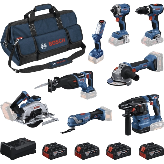 Kit 8 Outils 18V Bosch Pro 0615V00061 | Pack Complet Électroportatif + Sac