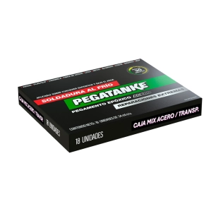 boîte mix époxy professionnel bicomposant acier et transparent, espagnol, 18 unités