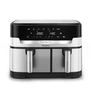 air fryer easy fry dual xxl - 11 l - double tiroir 6,5/4,5 l - 2700 w - 40-200 â°c - synchro - ã‰cran tactile - inox - gpe seb f