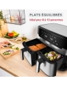 air fryer easy fry dual xxl - 11 l - double tiroir 6,5/4,5 l - 2700 w - 40-200 â°c - synchro - ã‰cran tactile - inox - gpe seb f