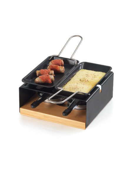 rechaud metal noir +2poelons raclette - stockli