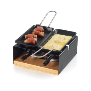 rechaud metal noir +2poelons raclette - stockli