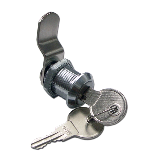 serrure de boîte aux lettres incurvée cm05, en zamak chromé brillant, 20 mm, avec 2 clés, blister