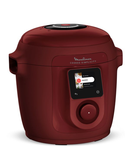 multicuiseur cookeo simplicity - 1600 w - 6 l - 150 recettes - extra crisp inclus - rouge burgundy - gpe seb france - moulinex