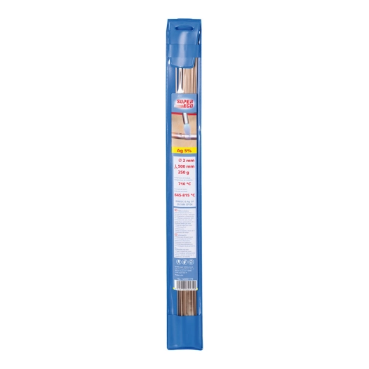 baguette de brasage 2% argent cupag 2 ø 2 mm, l 500 mm, 250 g