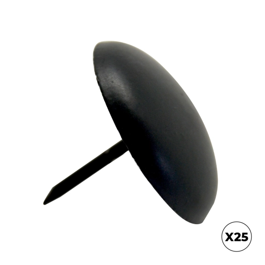 clou rond cl01, acier, noir, 30 x 30 mm, 25 unités, boîte
