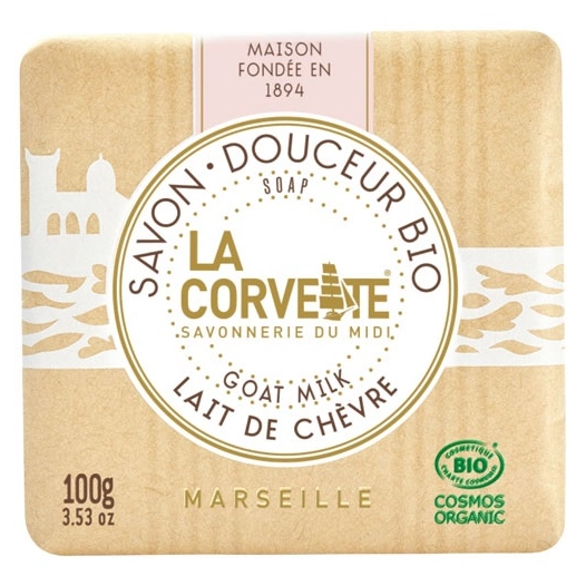 savon douceur bio lait de chevre 100g - compagnie du midi