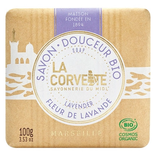 savon douceur bio fleur de lavande 100g - compagnie du midi