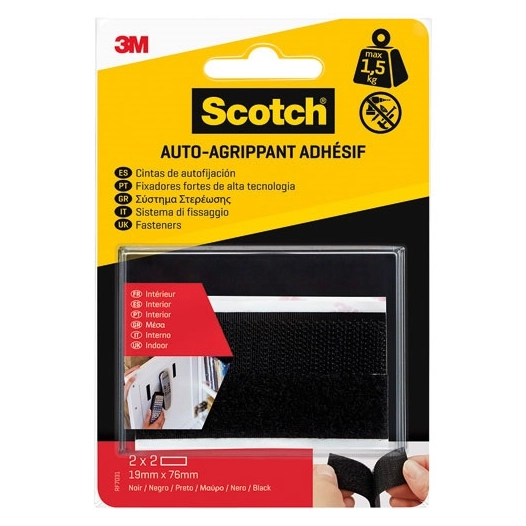 bande agrippante adhã©sive noir intã©rieur 76x19 mm lot de 4 - 3m bricolage et batiment