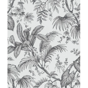 82337 - intissé feuillage tropical noir 82337 - intissé feuillage tropical noir - decorama
