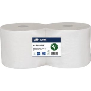 bobine ouate 1000 formats blanche 2 plis colles 23,1 x 23 cms - lot de 2 bobines