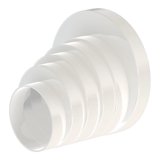 réducteur de conduit circulaire asymétrique pour systèmes de ventilation, blister