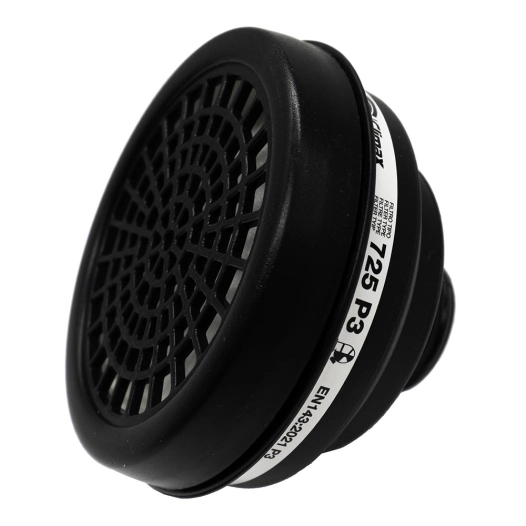 filtre pour masque de protection p3 r, réutilisable, modèle 725, filetage rd40