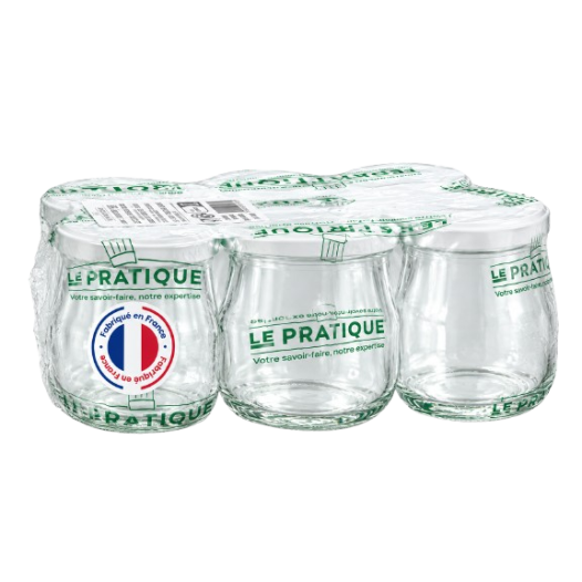 Pots à Yaourt en Verre 15 cl avec Capsules (Lot de 6) – Le Pratique | Ø 63 mm