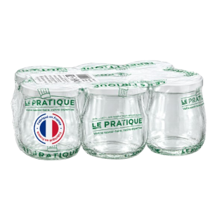 Pots à Yaourt en Verre 15 cl avec Capsules (Lot de 6) – Le Pratique | Ø 63 mm