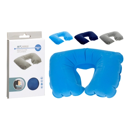coussin de cou gonflable, couleurs assorties, 33 x 22,5 x 8 cm