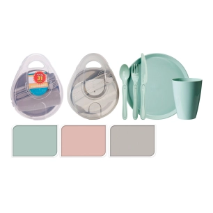 service de pique-nique en polypropylène, 31 pièces, couleurs assorties