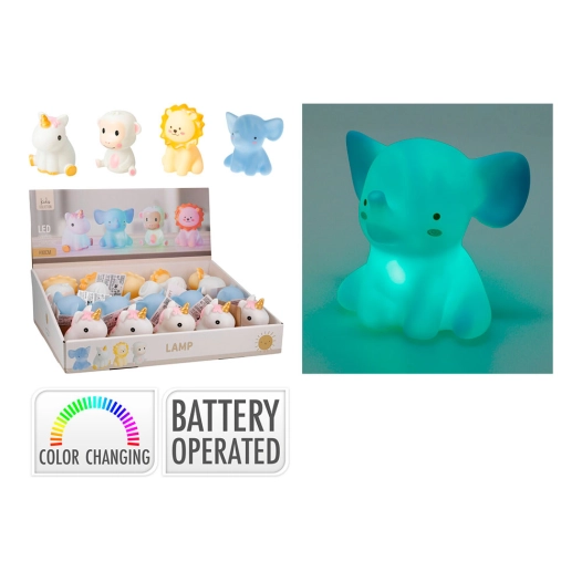 veilleuse pour enfants, lumière rgb, 10 cm, différents modèles en forme d'animaux