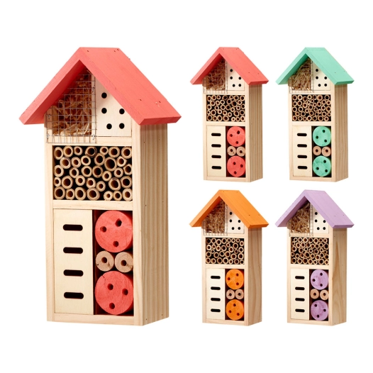 hôtel à insectes couleurs assorties 130 x 85 x 260 mm