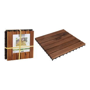 dalles en bois d'acacia pour terrasse, 30 x 30 cm, 4 pièces
