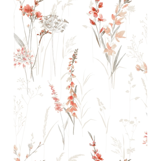 88922 - intissé fleurs rouges beiges 88922 - intissé fleurs rouges beiges - decorama