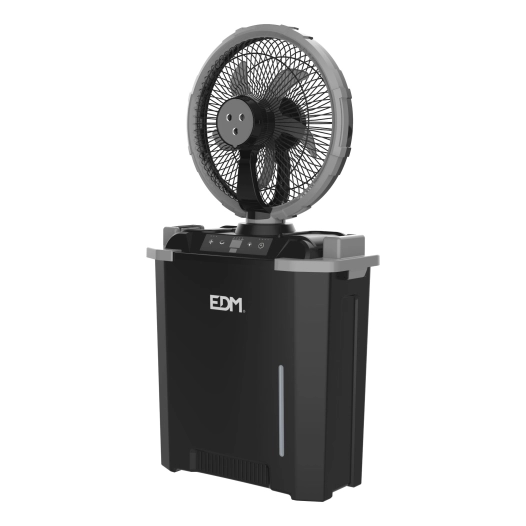ventilateur brumisateur rechargeable led 16 w, avec télécommande, pale ø20 cm