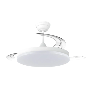 ventilateur de plafond led dc 39 w 3822 lm avec pales rétractables, blanc, 92 cm