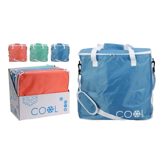 glacière sac isotherme 24 l, bordure blanche, couleurs assorties, 38 x 21 x 37 cm