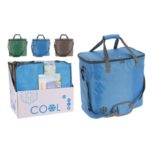 glacière sac isotherme 24 l, bordure noire, couleurs assorties, 38 x 21 x 37 cm