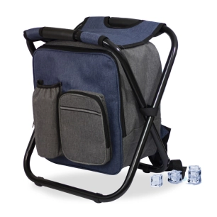 sac à dos glacière avec tabouret pliable, 20 l, bicolore, 35 x 28,5 x 42 cm
