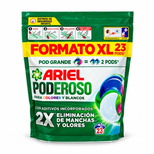 capsules de lessive grand format, puissantes pour les couleurs et le blanc, 23 doses
