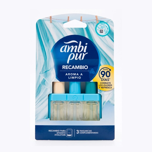 recharge déodorant électrique 3volution parfum propre 3 parfums