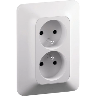 2x 2p+t f/b 1 poste bv blanc