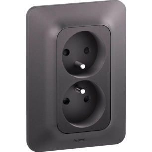 2x 2p+t f/b 1 poste bv noir