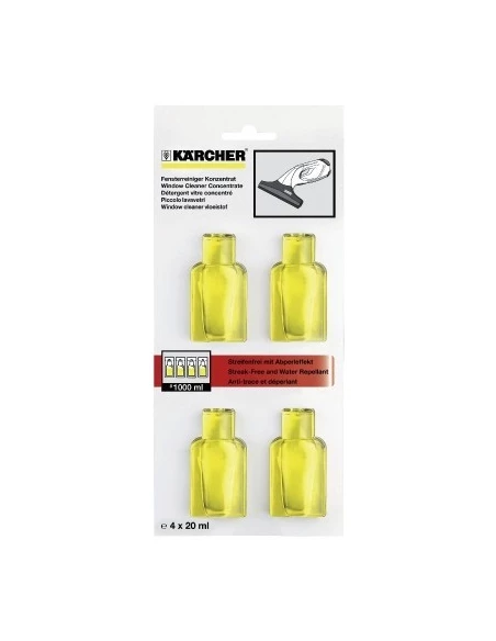 Détergent vitres concentré anti-traces et déperlant 4 x 20 ml - KARCHER